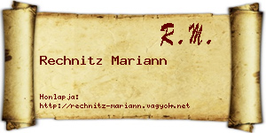 Rechnitz Mariann névjegykártya